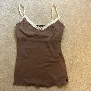 Roxy brown tank top with lace straps